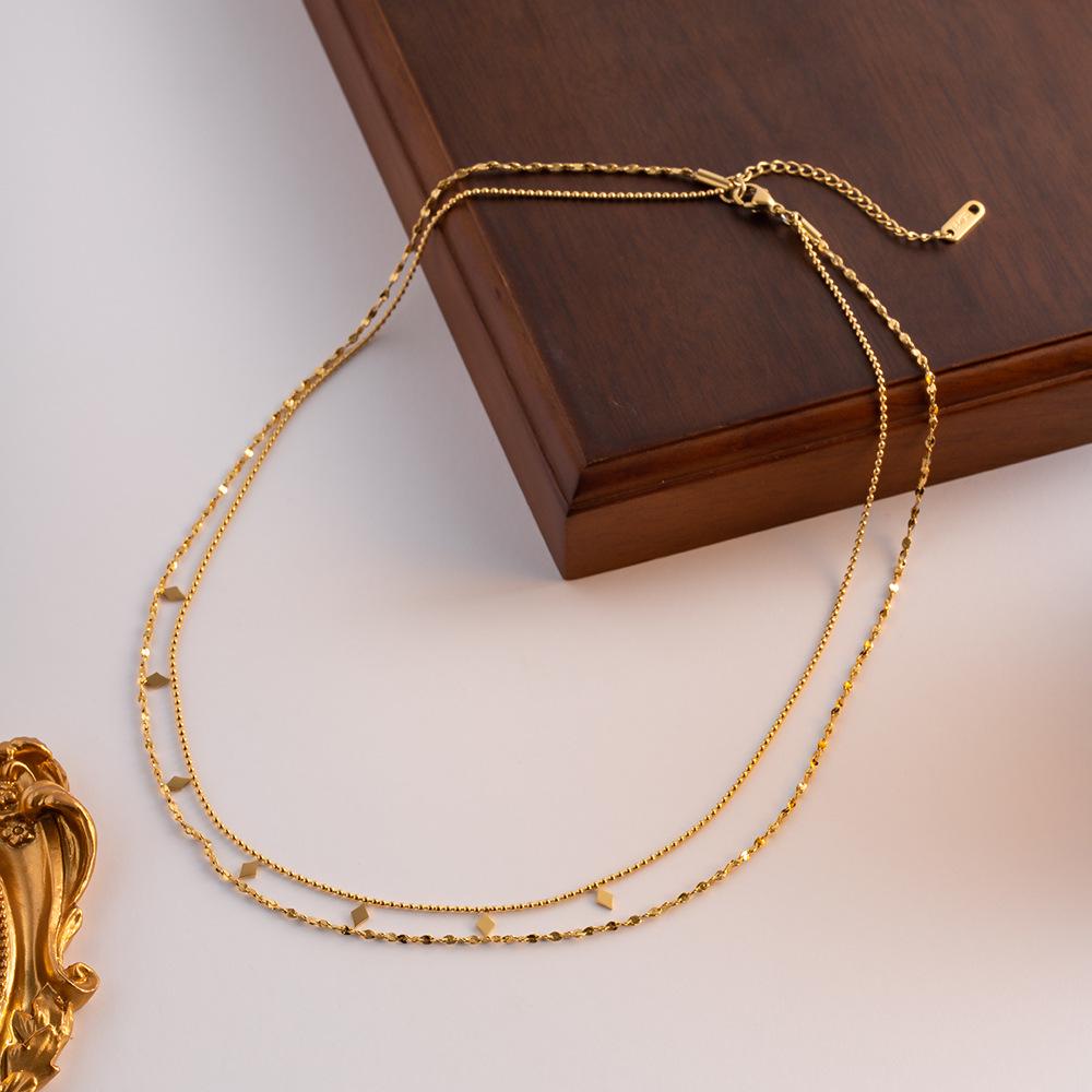 

French Fashion Double-Layer Tassel Necklace - Light Luxury Clavicle Chain Design Standard