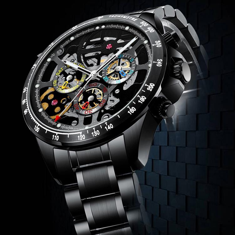 HAIQIN Mens Tourbillon Mechanical Watches Automatic Top Brand Luxury Watches for Men Mechanical Wristwatch Men Waterproof Watch