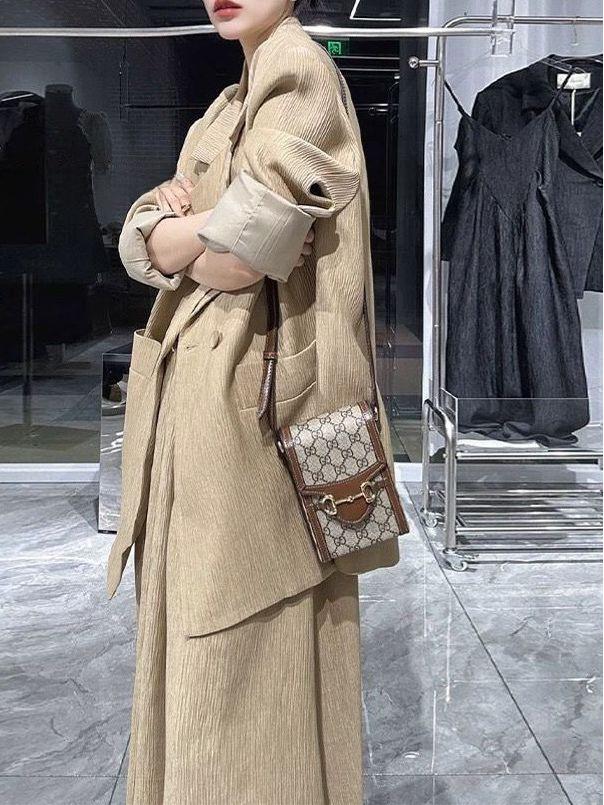 [În stoc] Set din două piese pentru femei, de primăvară/toamnă, largi și fusta lungă cu bretele