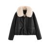 Fleece leather jacket short coat women's winter new thickened warm fashion leather jacket top