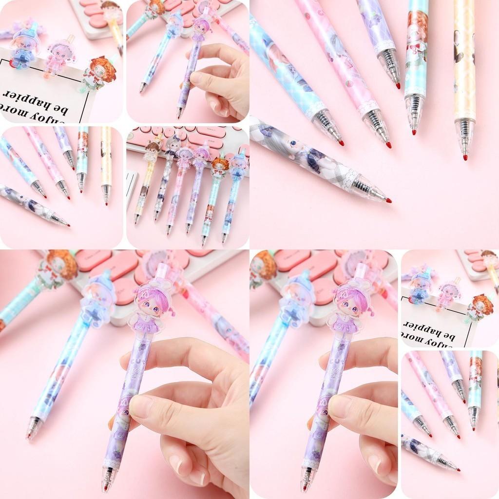 48-piece Box Of 0.5mm Cartoon Cotton Doll Sticky Push Pens Great For Students And Girls 926)