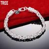 925 Sterling Silver Elegant Side Chain Exquisite Bracelet Gift Jewelry