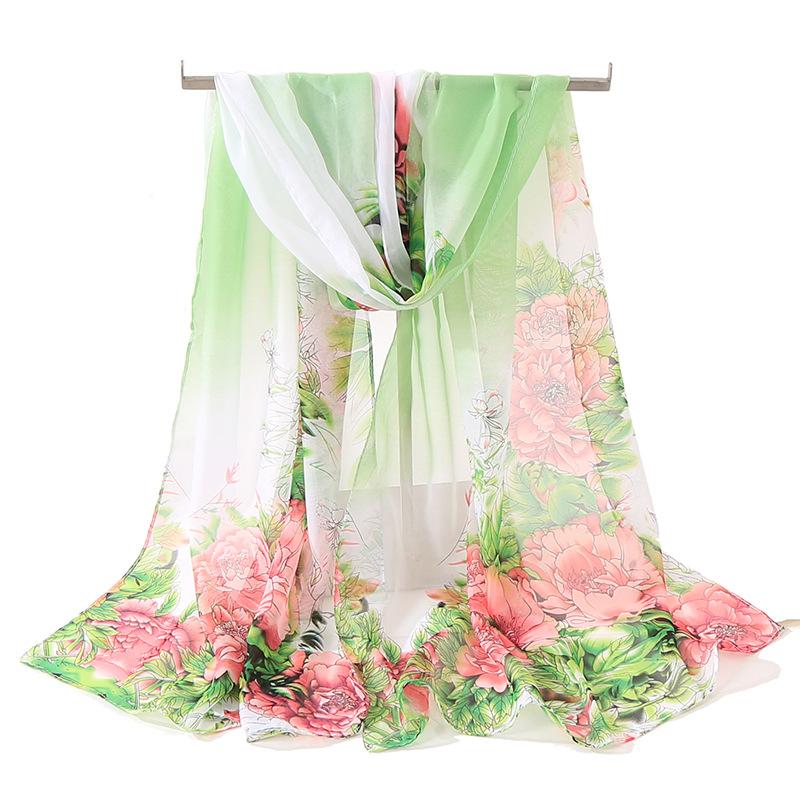 Chiffon Scarf for Women In Summer Ethnic Style New Style Gauze Scarf Korean Version for Women Versatile Sun Protection Shawl