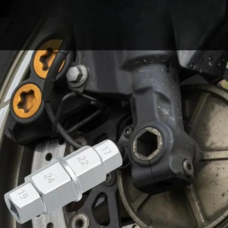 Hex Axle Tool Hex Allen Axle Spindle Tool Motorcycle Front Axle Wheel Chrome Silver Hex Wrench Removal Tool