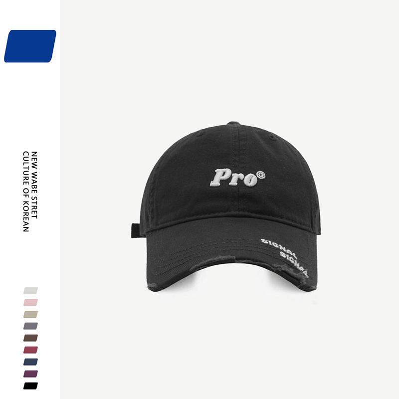 

RICYGVM Embroidery Letter Baseball Hat For Men Women Holes Duck Tongue Cap Solid Color Peaked Cap Fashion Outdoor Sunshade Visor Adjustable чорний