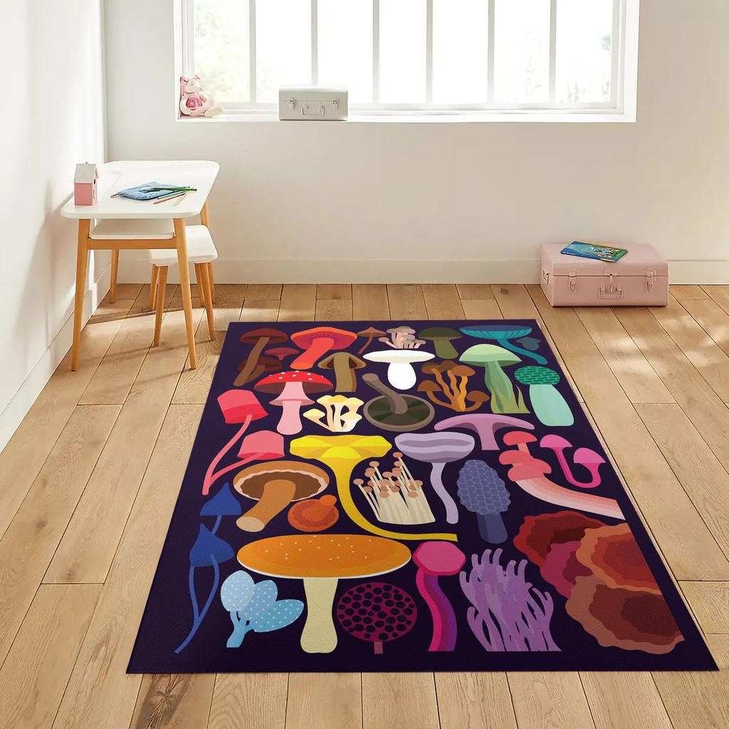 Colorful Mushroom Rug Colorful Hippy Carpet for Bedroom Bohemian Rug Rug For Bedroom Modern Balcony Corridor Decor Carpet