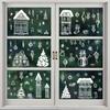 9Pcs/Set Christmas Stickers Self-adhesive Glass Film Snowman Elk Santa Claus Xmas Tree Patterns Removable