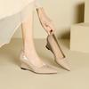 5162-1 chaussures simples à talons compensés pour femmes printemps nouveau bouche peu profonde pointues talons hauts mode commuter chaussures de travail
