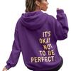 European and American women's clothing multi-color letter printing versatile casual long-sleeved pullover loose hooded sweater