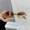 Designer Brand Oval Sunglasses Women Men Casual Small Frame Round Sun Glasses Female Mirror Colors Luxurious Fashion