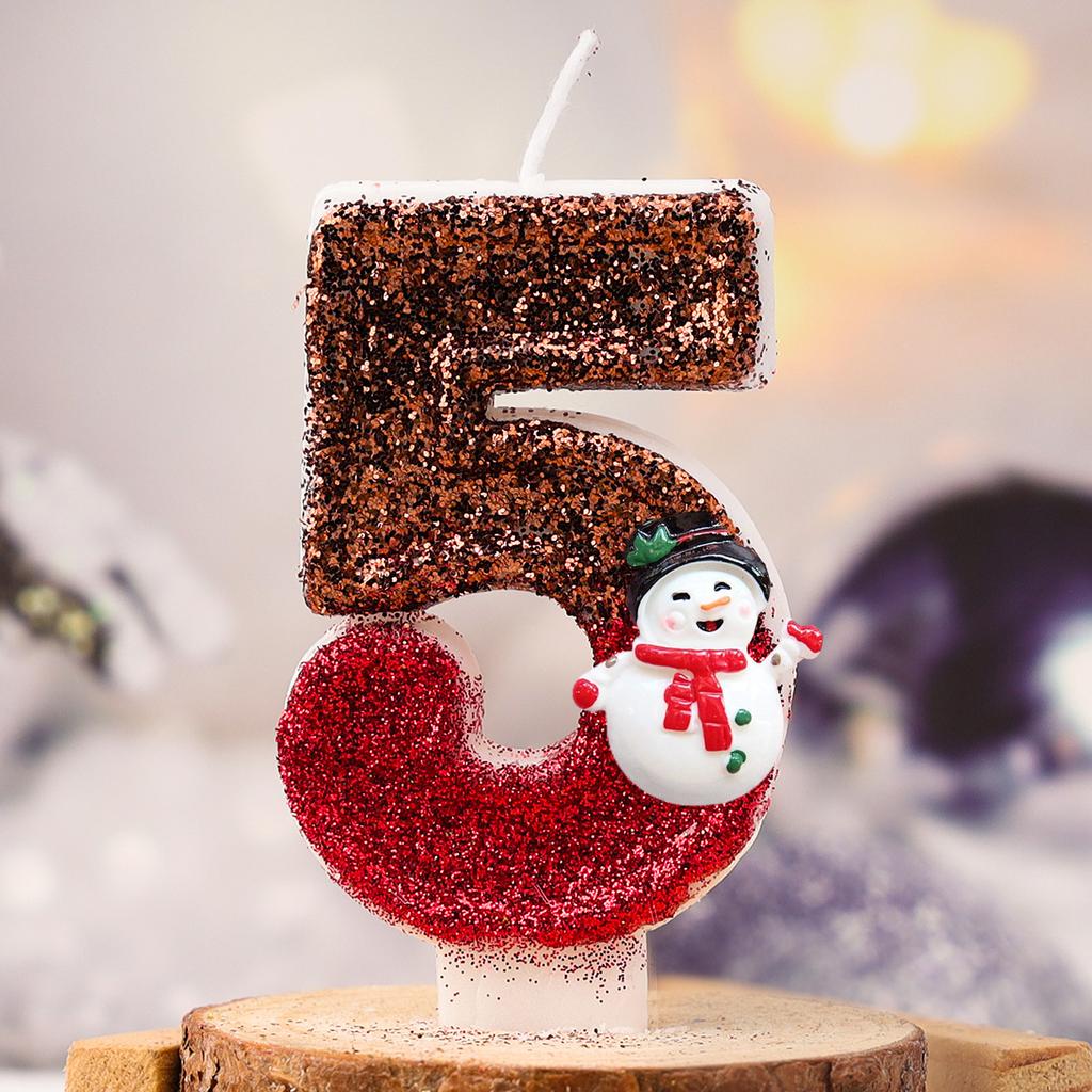 Santa Claus Christmas Birthday Candles Christmas Holiday Party Birthday Number Candle Cake Topper Decorations