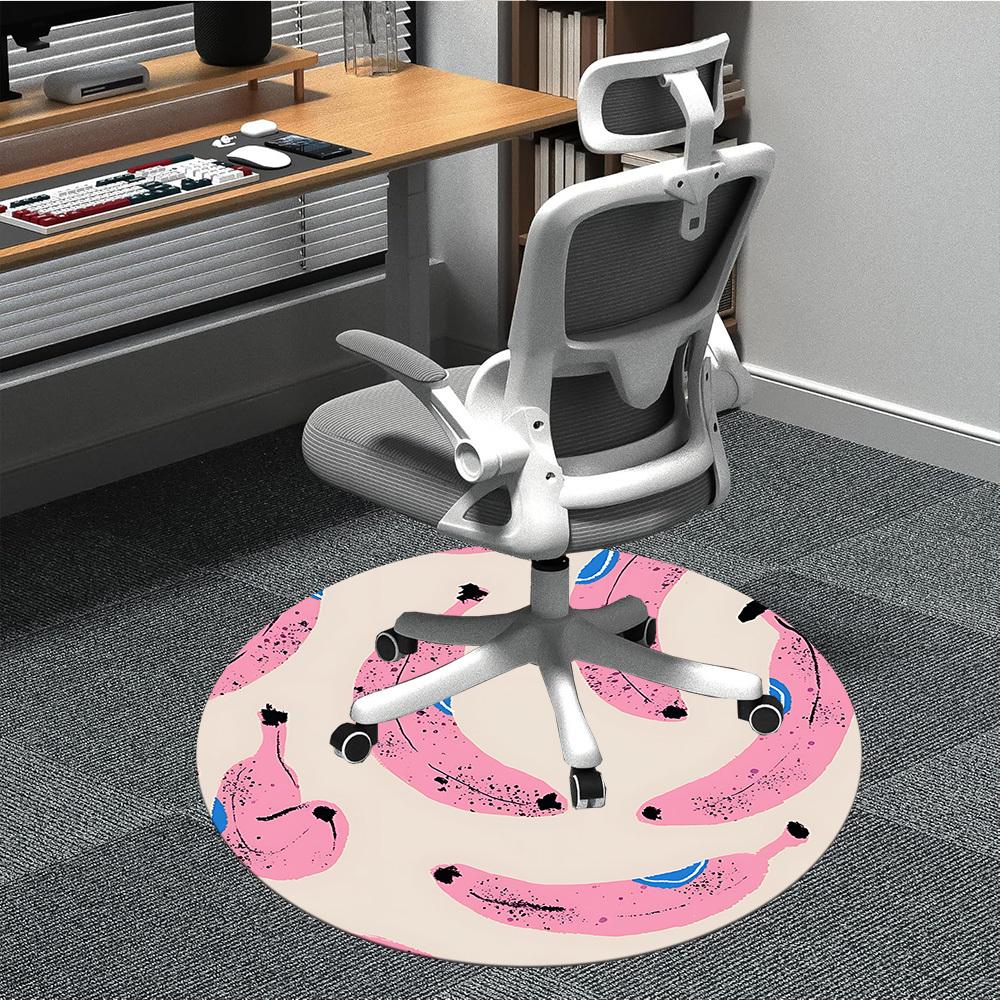 

1pc Pink Bananas Chair Carpet for Office, Non-slip, Soft and Durable Office Rug for Interior Decoration, Perfect for Office yy260313029 80cm by 80cm