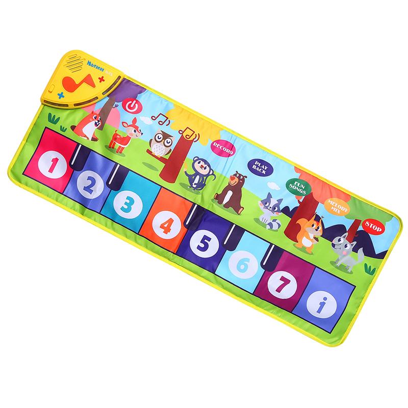 Music Game Mat Musical Piano Mat for Kids Floor Keyboard Dance Mat with 8 Animal Sounds Baby Mat Study Educational Toys