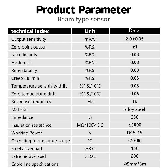 DYX-301 Daysensor Cantilever Beam Weighing Sensor Floor Scale Hopper Reactor Force Sensor Weight Industrial Weighing