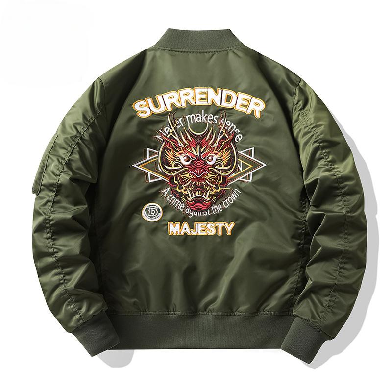 Wiosna i jesień Nowa kurtka pilotka Air Force MA1 męska Heavy Industry haftowany mundur baseballowy Duży rozmiar Kurtka robocza Modna