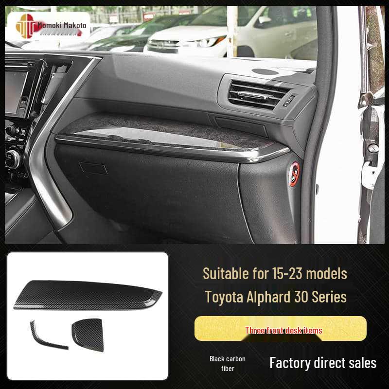 Carbon Fiber Interior Stickers for 15-23 Alphard Vellfire 30 Series, Scratch-Resistant