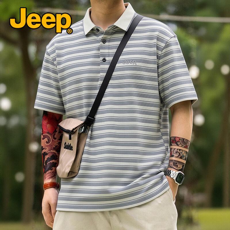 JEEP Men s Breathable Ice Silk Polo T-shirt 2XL