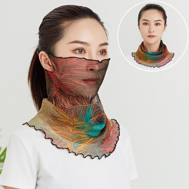 Bufanda para Mujer Diadema Protección Facial Bufanda Fina de Seda Cuello Falso Mascarilla Versátil Protección para el Cuello A Prueba de Viento en Invierno