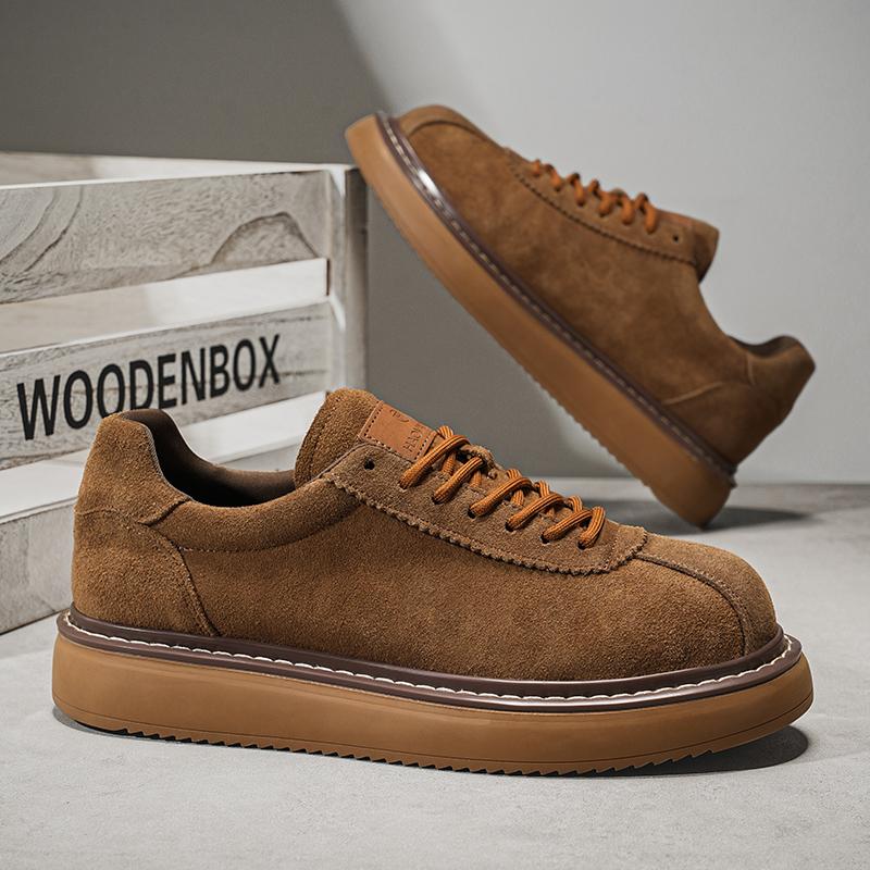 Brand Men Casual Genuine Leather Shoes Thick Bottom Office Oxford Business Shoes Comfy Antiskid Outdoor Running Sneakers Shoes