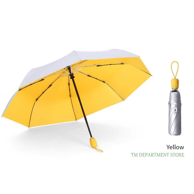 Multi-Color Windproof Umbrella for Men and Women, Titanium Silver, Travel Rain Sun, Fully Automatic, 3 Folding, UV, 8 Ribs