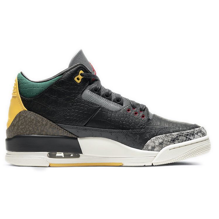 Air Jordan 3 Retro SE Animal Instinct 2.0 Unisex Sneakers Black White Gorge-Green CV3583-003