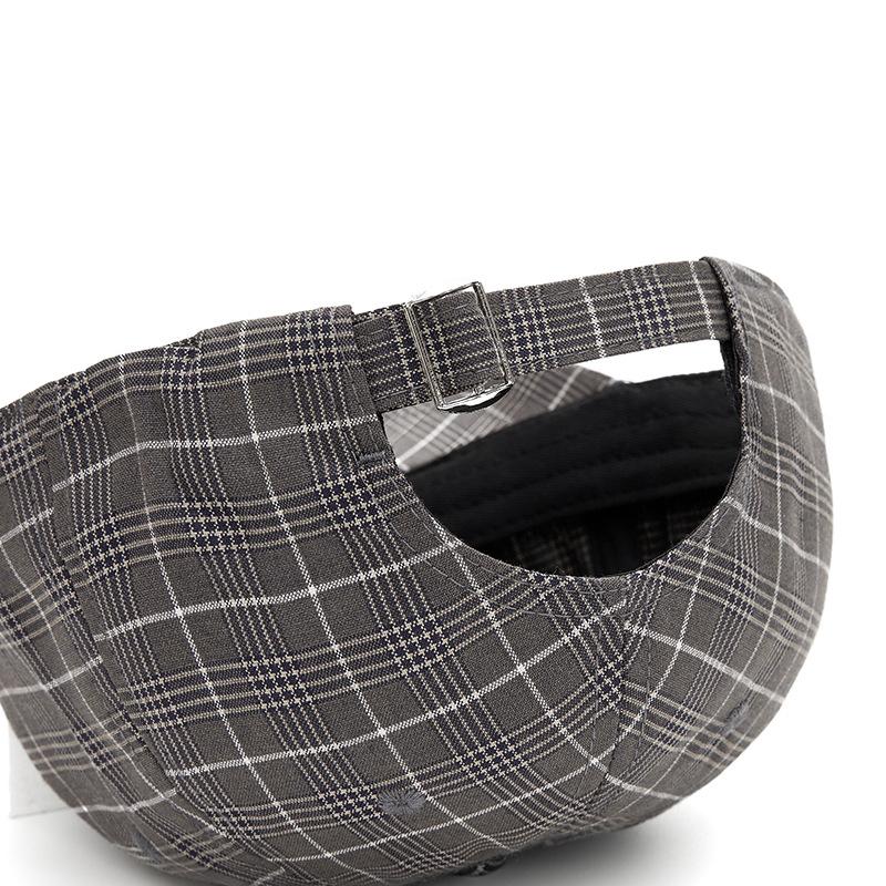 Plaid Short Brim Baseball Cap for Unisex Spring Summer Vintage Cap Outdoor Sun Hat