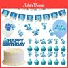 Żywy Błękitny Detektyw Zestaw Dekoracji na Urodziny dla Dzieci z Banerem Happy Birthday i Balonami
