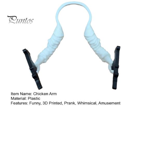 3D Printed Chicken Arm with Shoot Poultry Arm Accessories Hands Neck-Mounted Fake Arm Farm Prank Toy for Hens Roosters