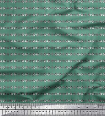 Green Japan Crepe Satin Fabric Triangle Art Geometric Fabric Prints By Metre 42 Inch