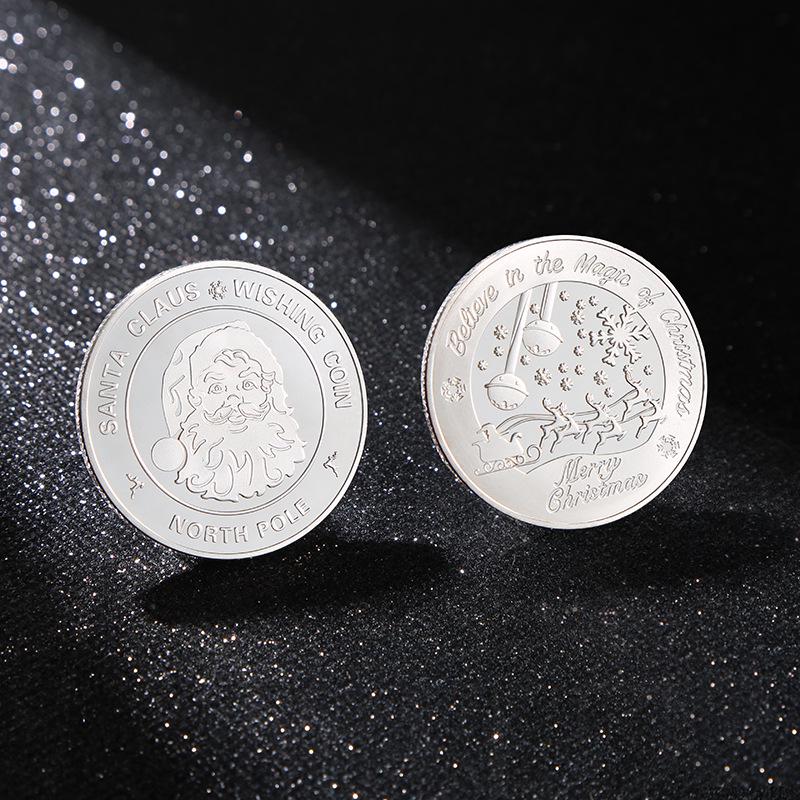 Santa Claus Commemorative Coin Collection: Silver & Gold Christmas Gift for Kids