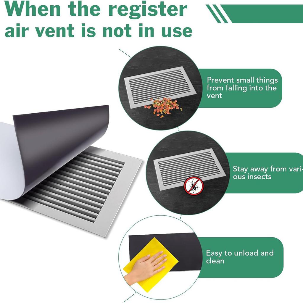 Magnetic Vent Covers, 5.5 X 12 Inch,3 Pack Strong Gas Vent Covers For Home Floor, Wall , RV, Home HVAC And AC Vents, Magnetic Vent Cover For Wall Iron