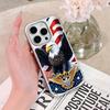 USA America Flag Silver Plating Mobile Phone Case for iPhone 17 16 15 14 13 12 11 Air Pro Max Plus Colorful Cover