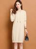 Early Autumn Hooded Knitted Dress Spring Autumn Medium and Long Autumn Slim Women's Dress 1 Color Sweater Dress