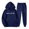 Trendy Unisex Hooded Fleece Lined Sweatshirt Tracksuit