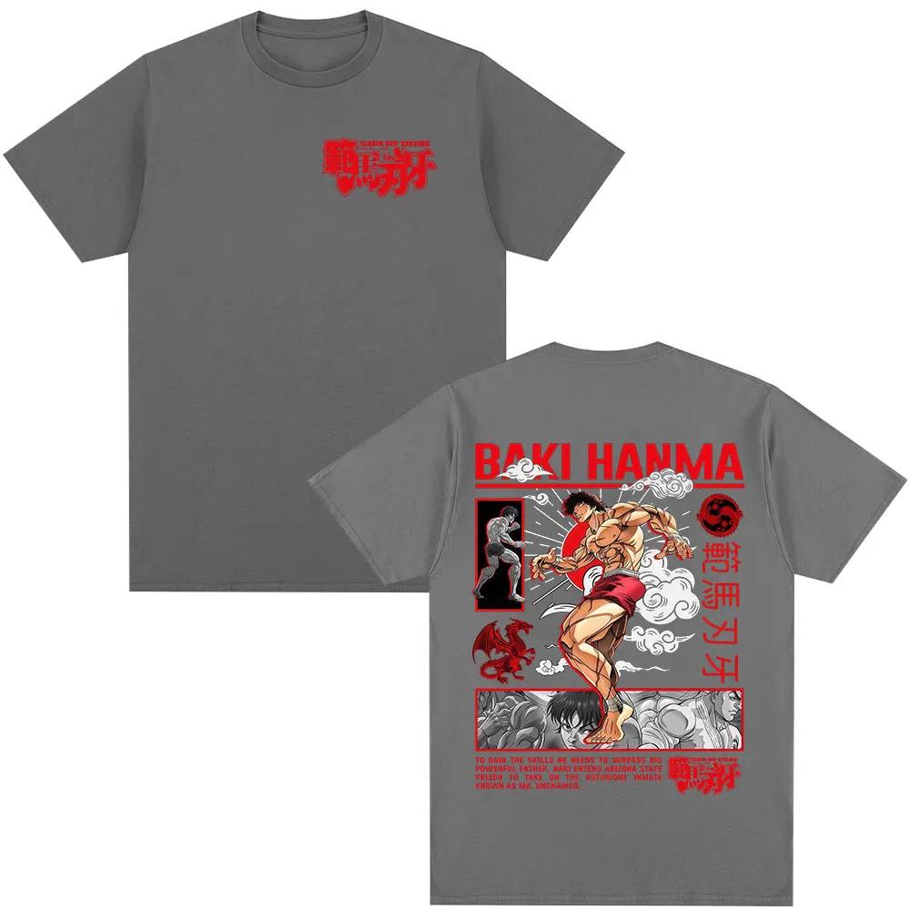 Anime Baki The Grappler Tshirt Hanma Yujiro Gym Short Sleeve Tshirts Unisexs Women Oversized Cotton Casual Tee Shirts Streetwear