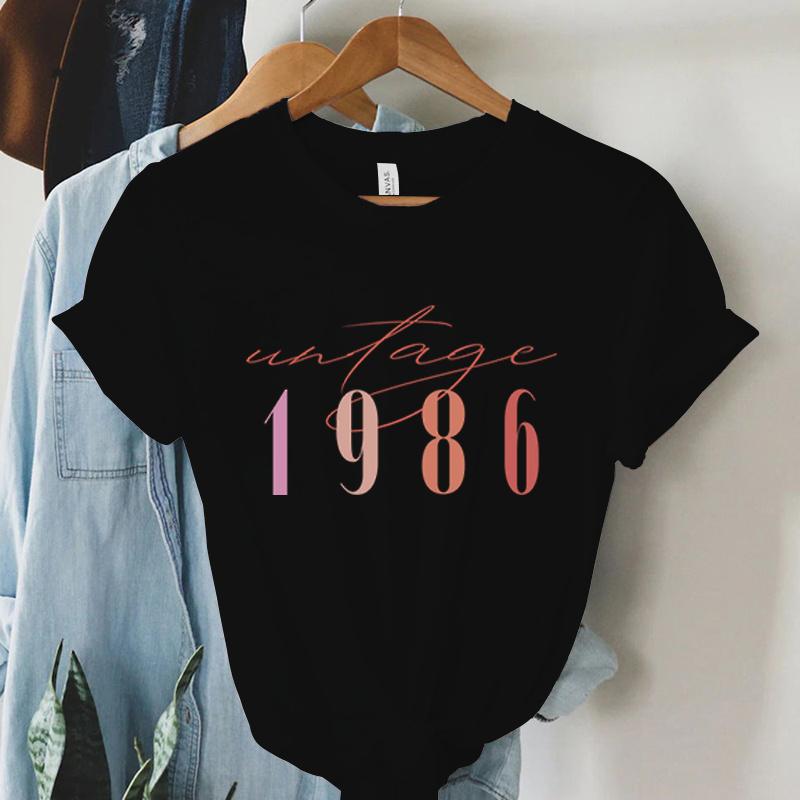 Vintage 1986 60th Birthday Print Tshirt Unisex Retro Casual Tee For Birthday Gift Daily Wear 1986 Limited Edition Tees