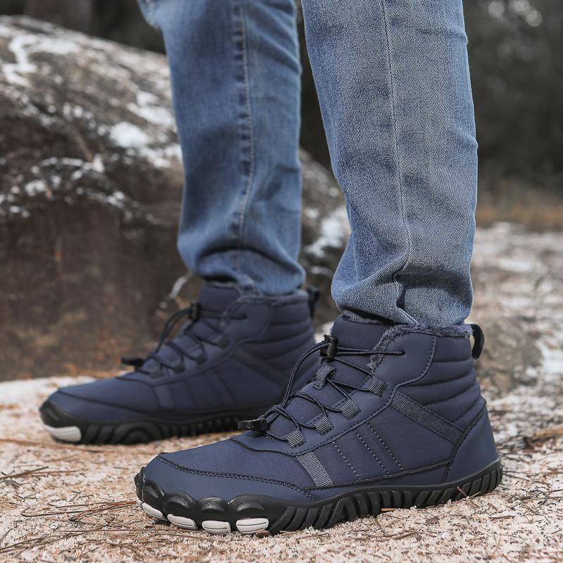Plush Warm Snow Boots for Men Women High-top Winter Hiking Shoes Non-slip Elastic Casual Sneakers