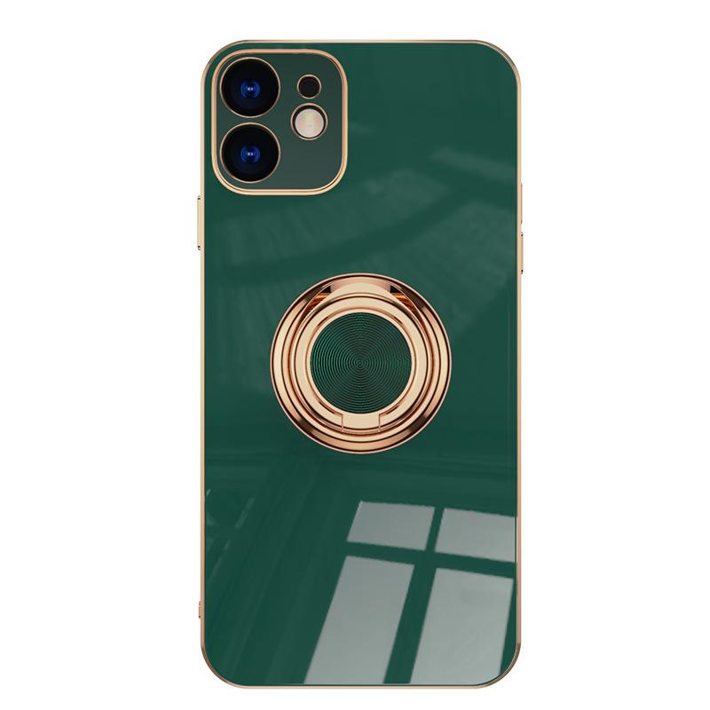 Suitable for iphone17 mobile phone case 16pro electroplated ring protective case 13/14 car magnetic case XR/XS