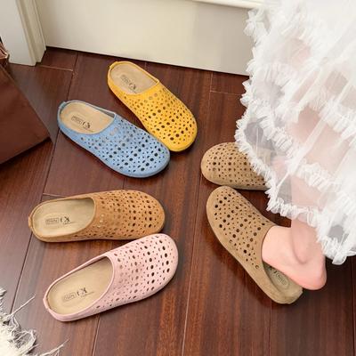 Fashion 2025 Suede Clogs for Women Mules Cork Footbed Hollow Out Women Shoes with Arch Support Fashion Nonslip Outdoor Beach Slippers 26