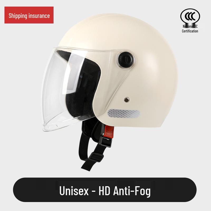 Unisex C-Certified Electric Vehicle Helmet - Anti-Fog, All-Season Warm Safety Gear for Autumn/Winter