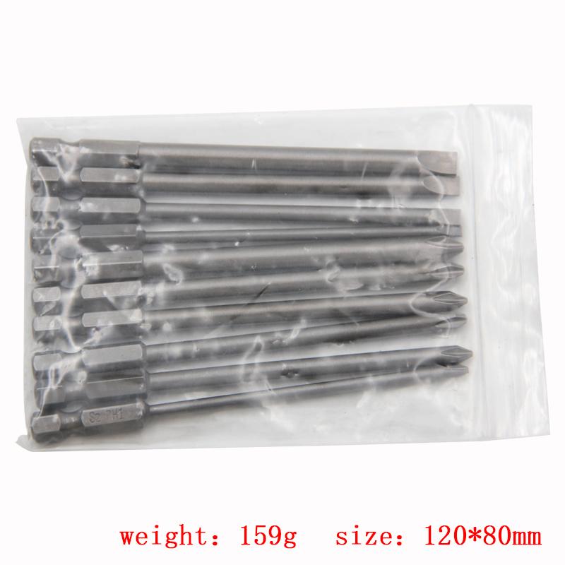 

10pc Cross 100mm Hexagonal Handle Screwdriver Set Magnetic Straight Extended Screwdriver Electric Tool Accessories