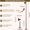 Adjustable LED Floor & Table Lamp 3 Colors Dimmable for Living Room/Office-Black