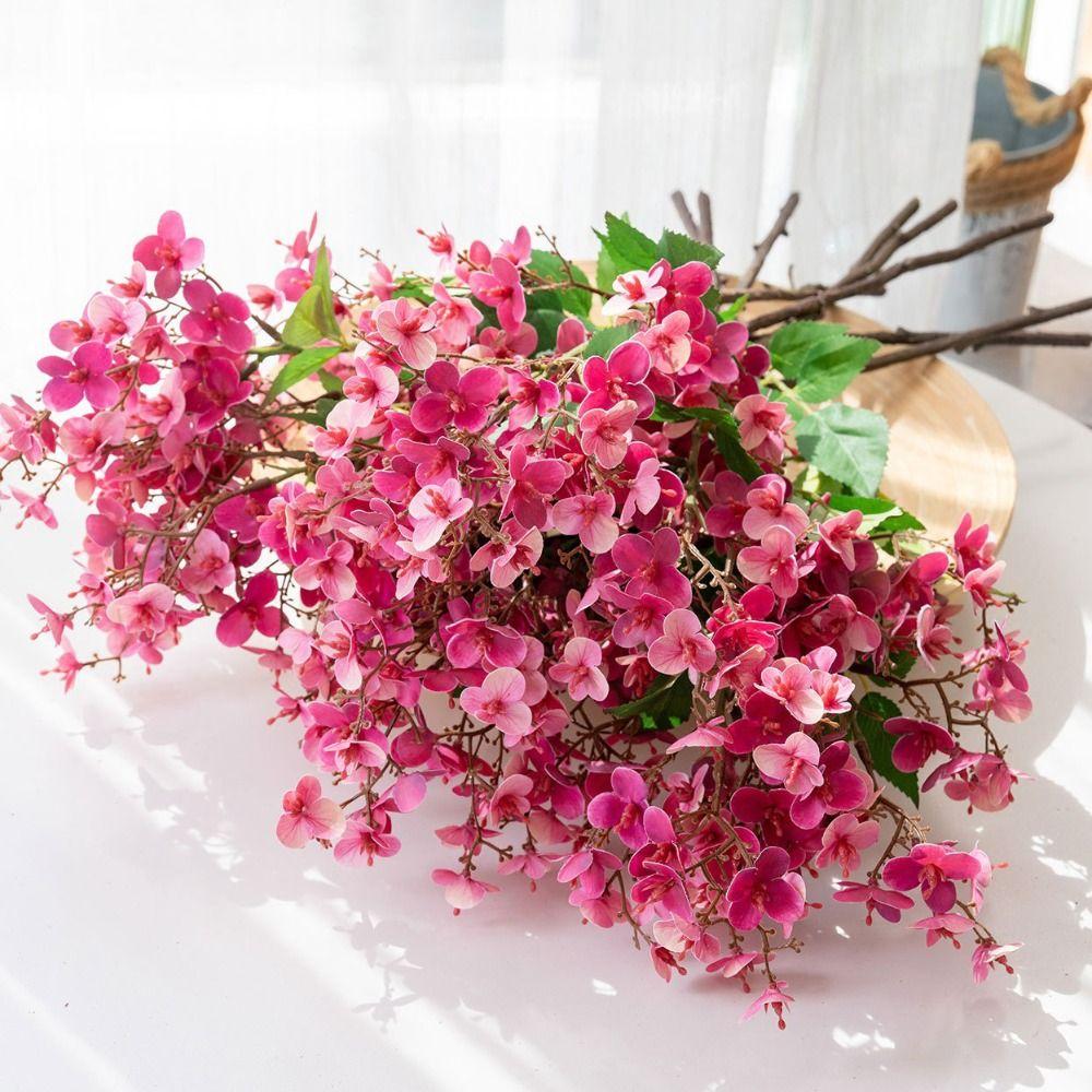 Small Branch Artificial Flower Branch Peach Blossom Wedding Photo Props  Home Decor