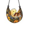 Halloween Acrylic Suncatcher Adorable Ghost Reading Book Pendant Black Cat Teacup Spooky Window Hanging Decoration for Home Parties Festivals
