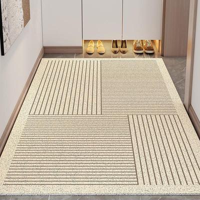 Japanese Minimalist Non-Slip Silk Doormat - Geometric Lines, Dirt & Wear Resistant, Cuttable Foot Pad