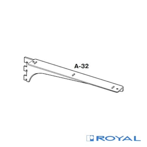 Royal Horizontal Brackets for Wooden Shelves, Chrome, Size 150, Wooden Shelf Supports (Set of 3, Left and Right) A-32/33
