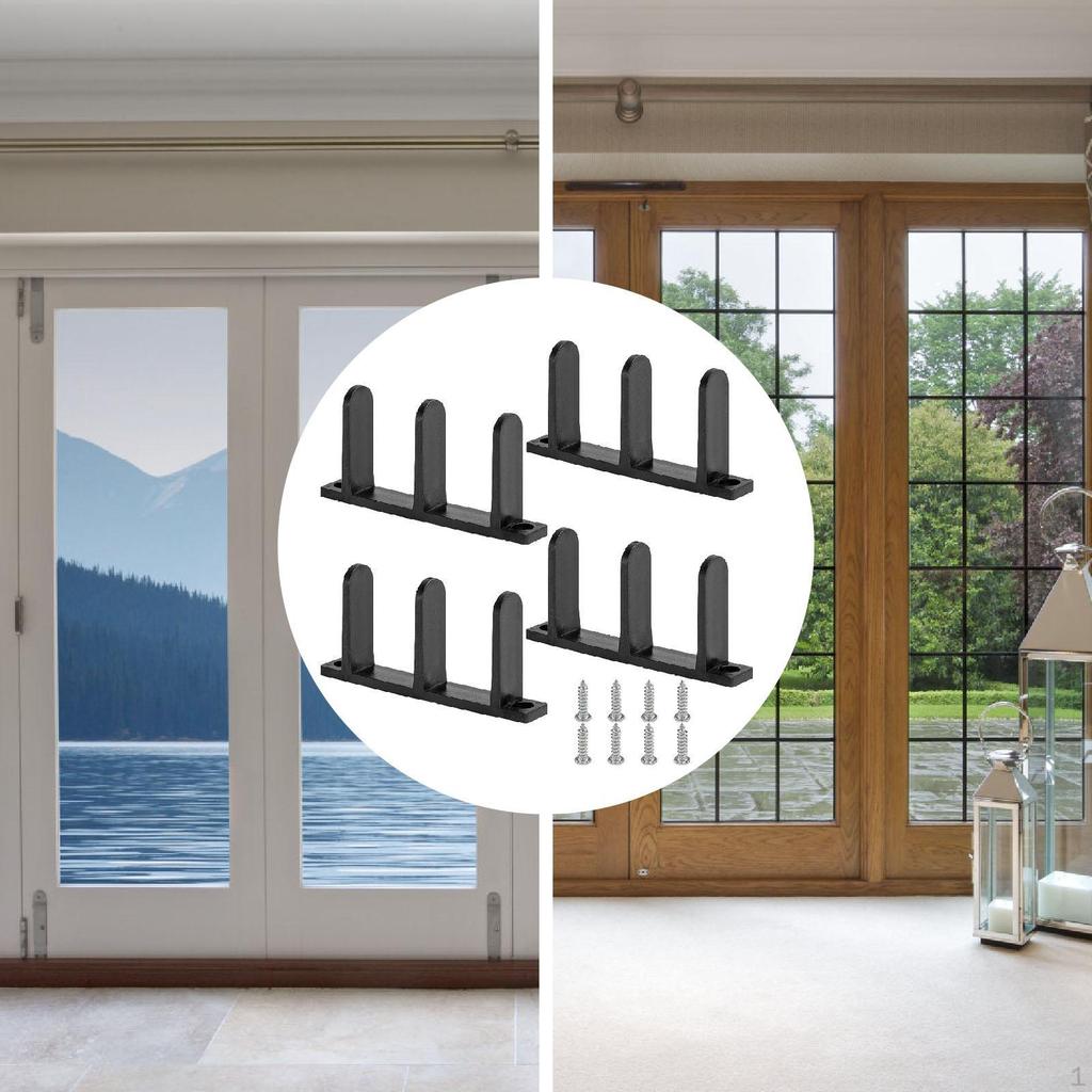 4Pcs Siding Closet Door Floor Guides Brackets Sliding Bottom for Cabinets