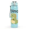 1PC Cute Green Dino Cartoon 750ml Color Plastic Sports Water Bottle Leakproof Flip Straw Lid Suitable for Sports Office Home Use