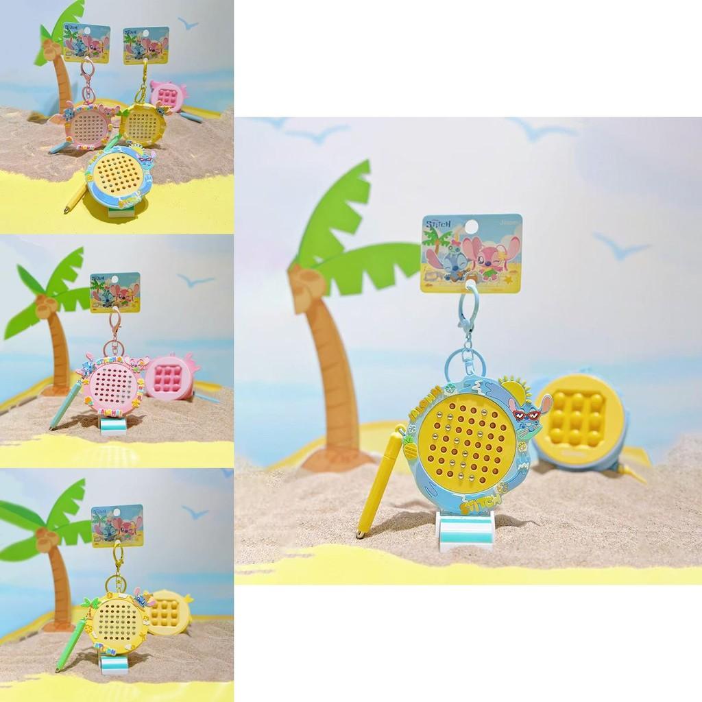 Stitch Summer Beach Steel Ball Art Board Keychain With Pvc Fun Hang Decor For Kids