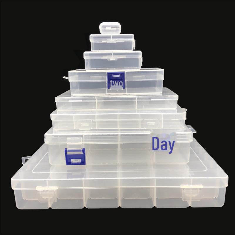 Прозрачный съемный пластиковый ящик для хранения с ячейками 1036 для фурнитуры рыболовных снастей пуговиц бусин и электрических аксессуаров 420₽